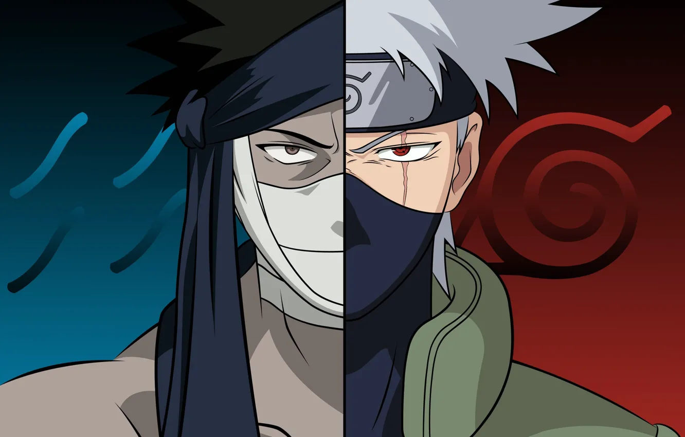 Фото обои Anime, Sharingan, Momochi Zabuza, Hatake Kakashi, Zabuza vs Kakashi