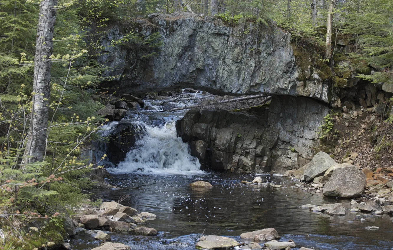 Фото обои Canada, Fall, Quebec, cascade