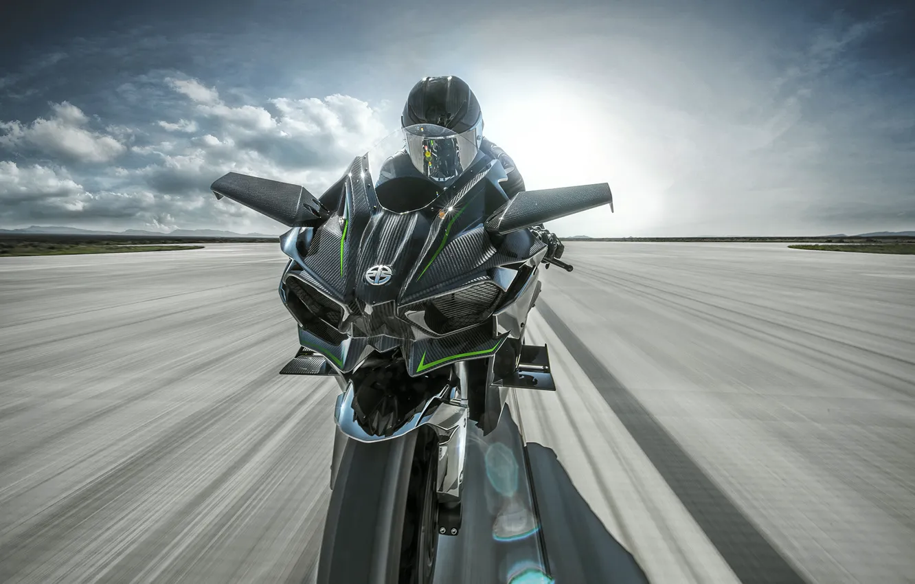 Фото обои Kawasaki, moto, bike, power, motorcycle, speed, track, Ninja
