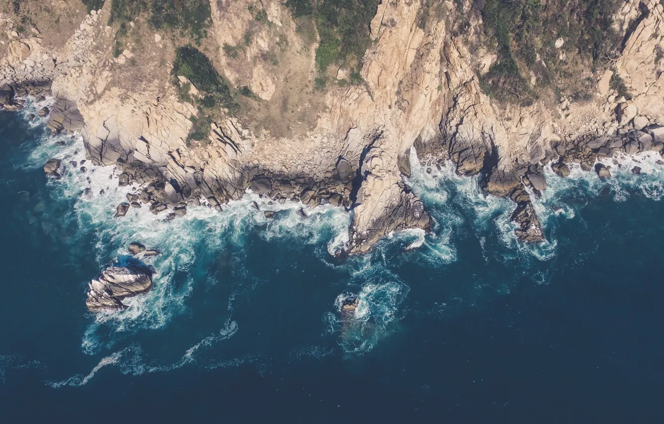 Фото обои море, скалы, побережье, android, sea, landscape, coast, google pixel