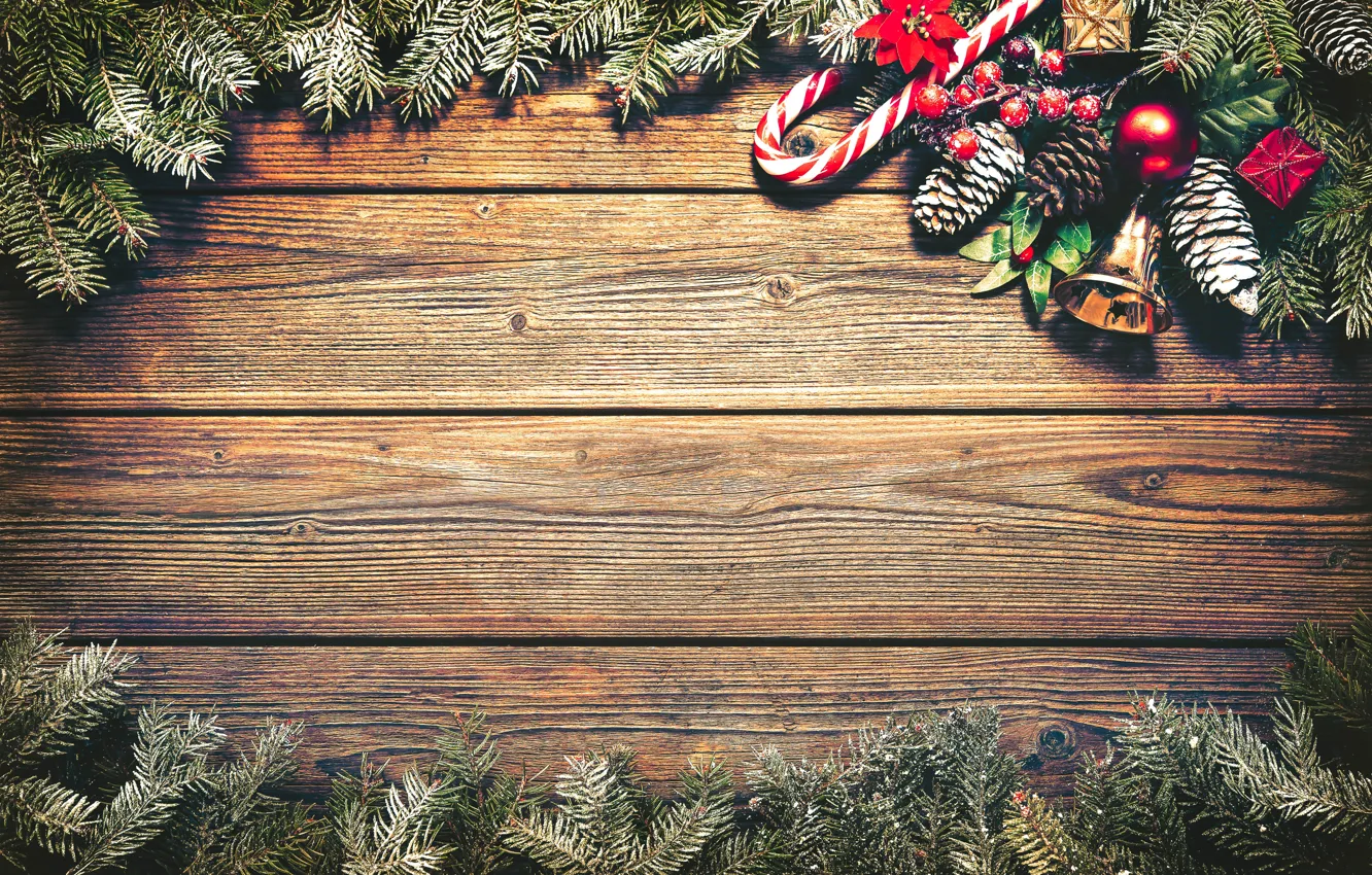 Фото обои Новый Год, Рождество, wood, merry christmas, decoration, fir tree
