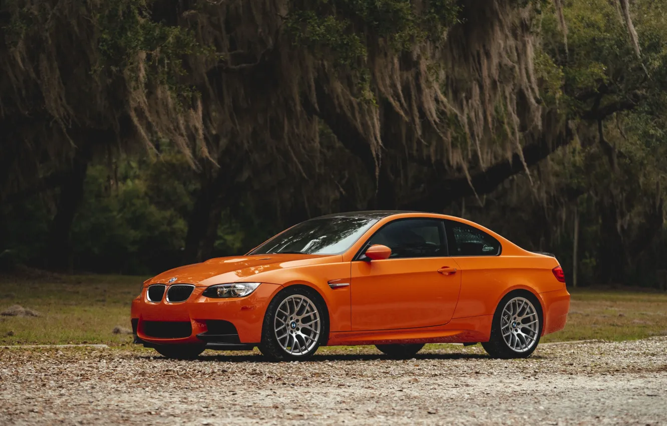 Фото обои Orange, E92, Wheels, Trees, Lime Rock Park Edition, M3