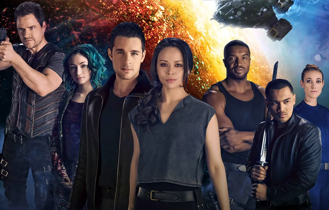 Фото обои взгляд, корабль, сериал, актеры, Фильмы, Тёмная материя, Dark Matter
