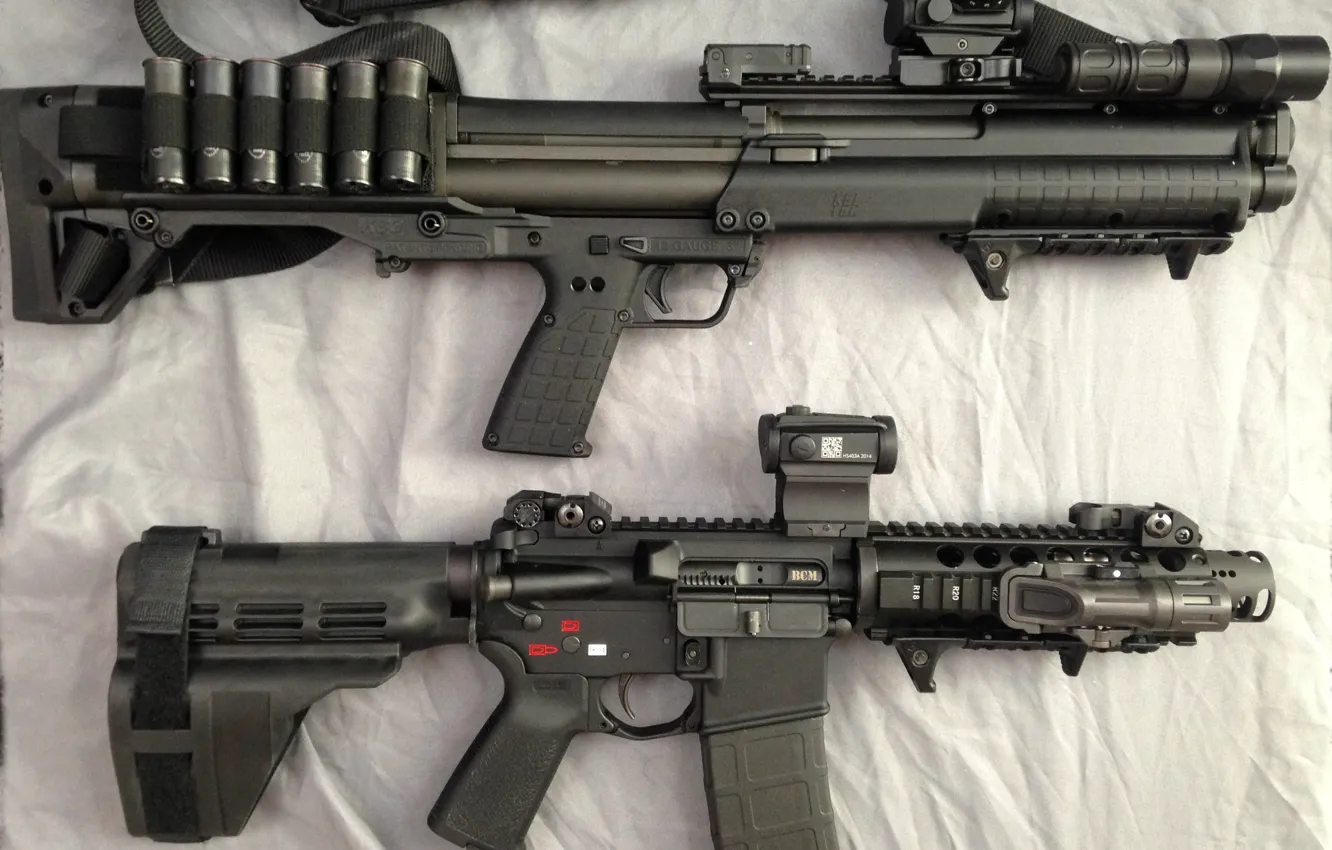 Фото обои gun, weapon, shotgun, AR-15, AR 15, Kel-Tec KSG, Kel-Tec, 12 gauge