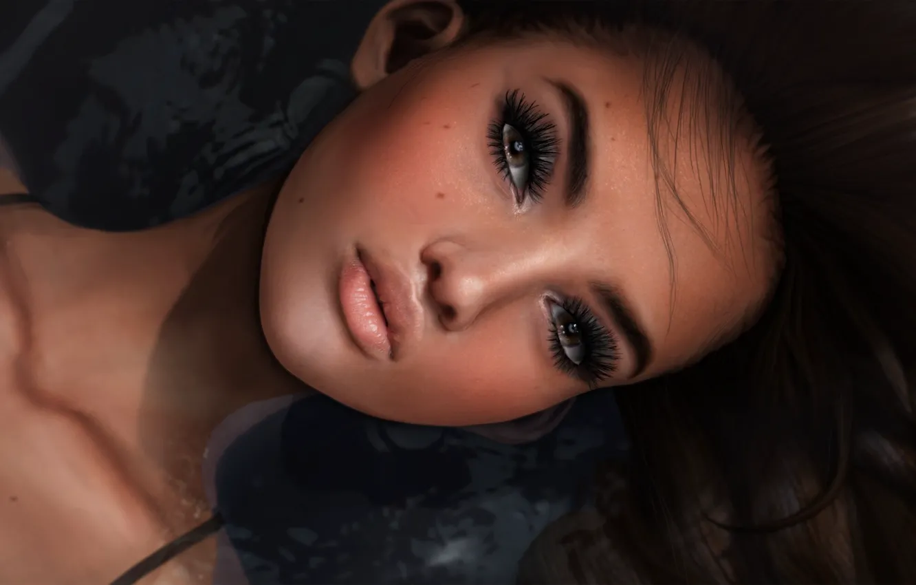 Фото обои девушка, лицо, портрет