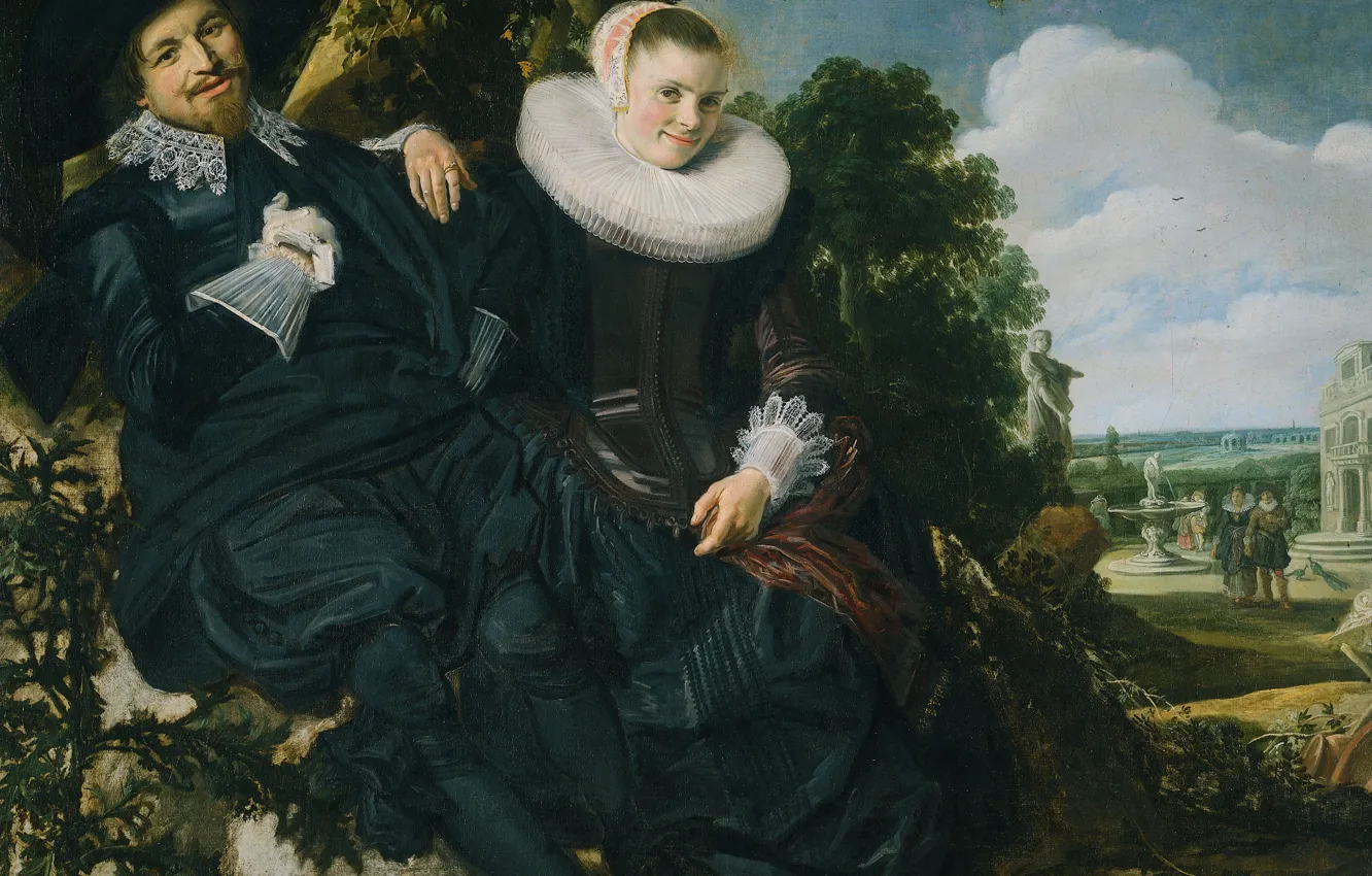 Фото обои масло, картина, холст, Frans Hals, Свадебный Портрет, 1622, Франс Халс