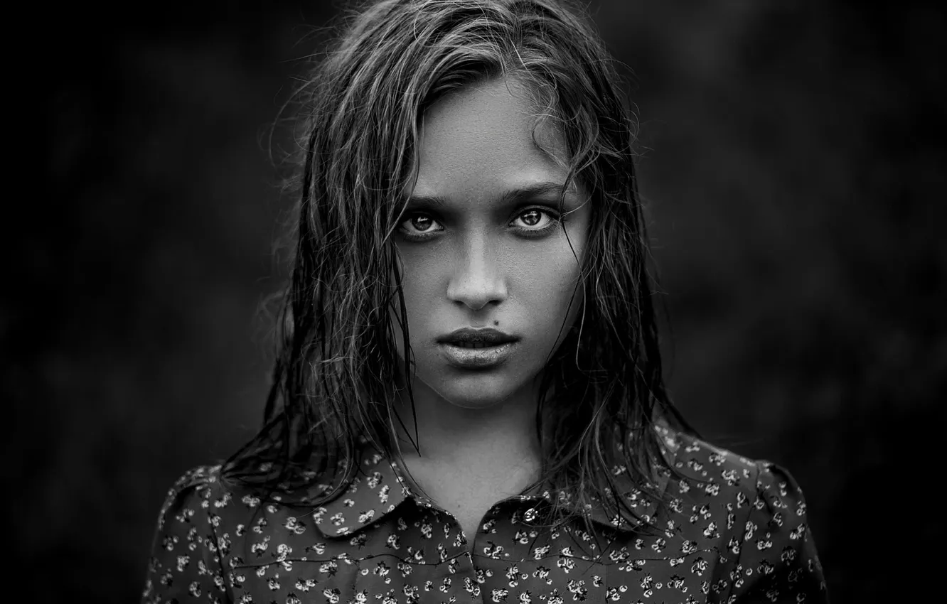 Фото обои портрет, родинка, Елена, natural light
