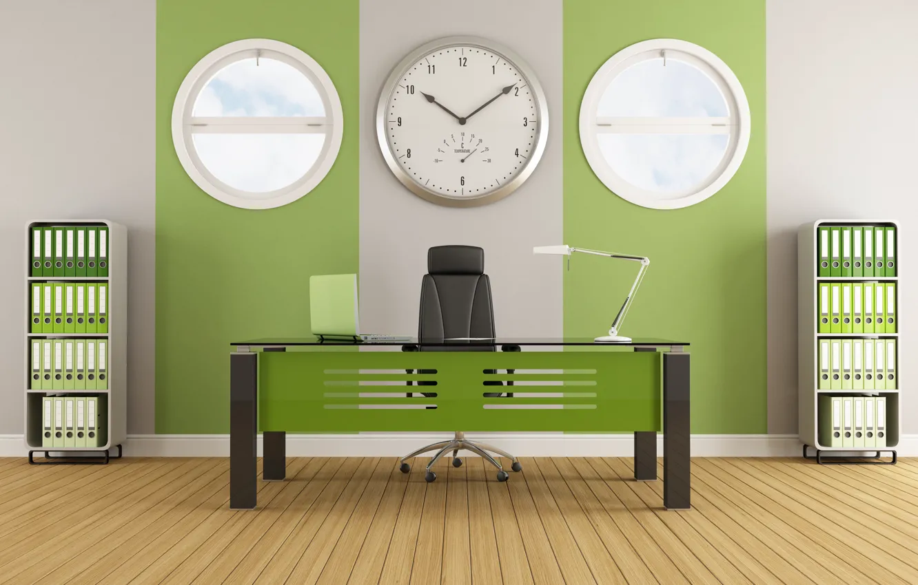 Фото обои зеленый, интерьер, современный, офис, Green, interior, office, contemporary