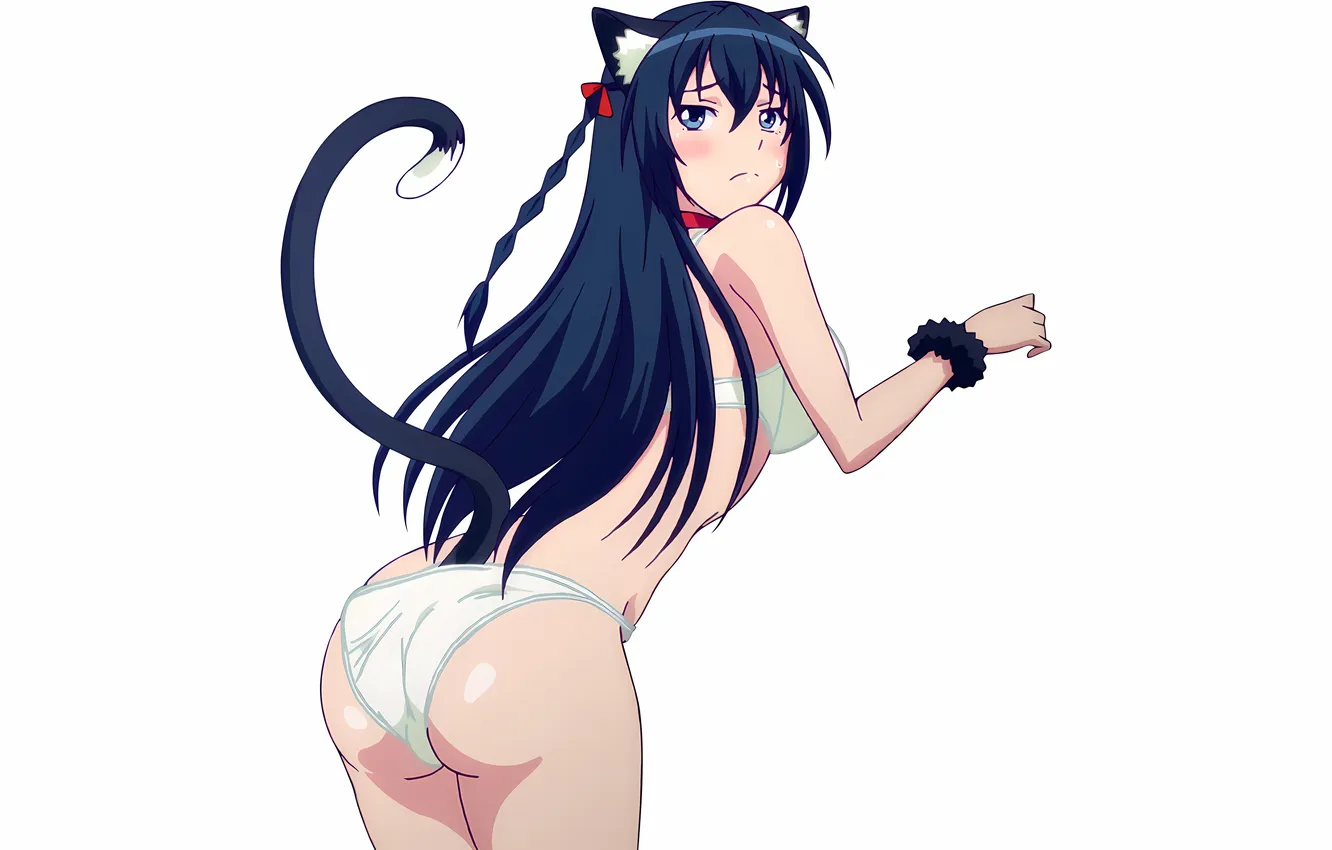Фото обои girl, sexy, lingerie, ass, pantsu, bra, panties, long hair
