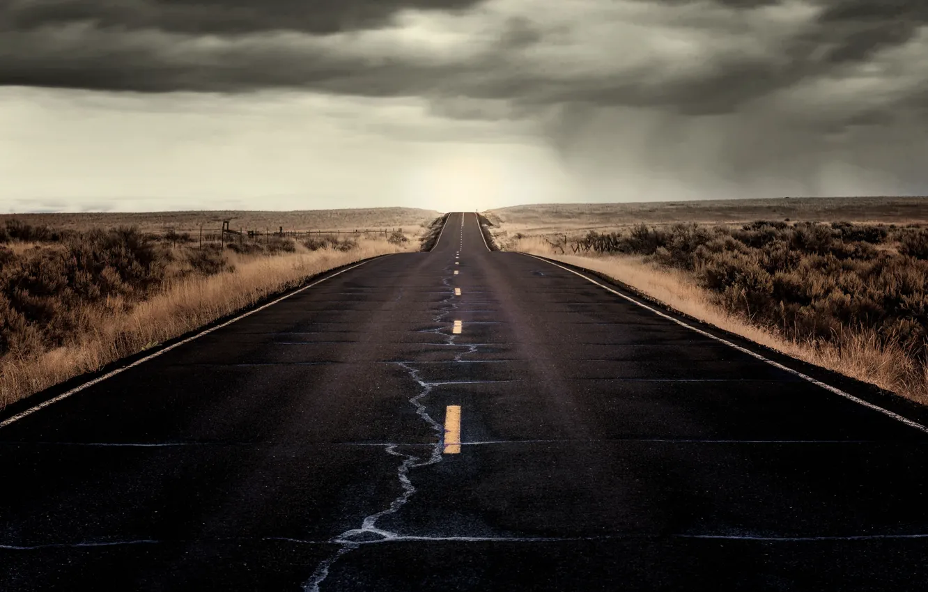 Фото обои дорога, поле, лето