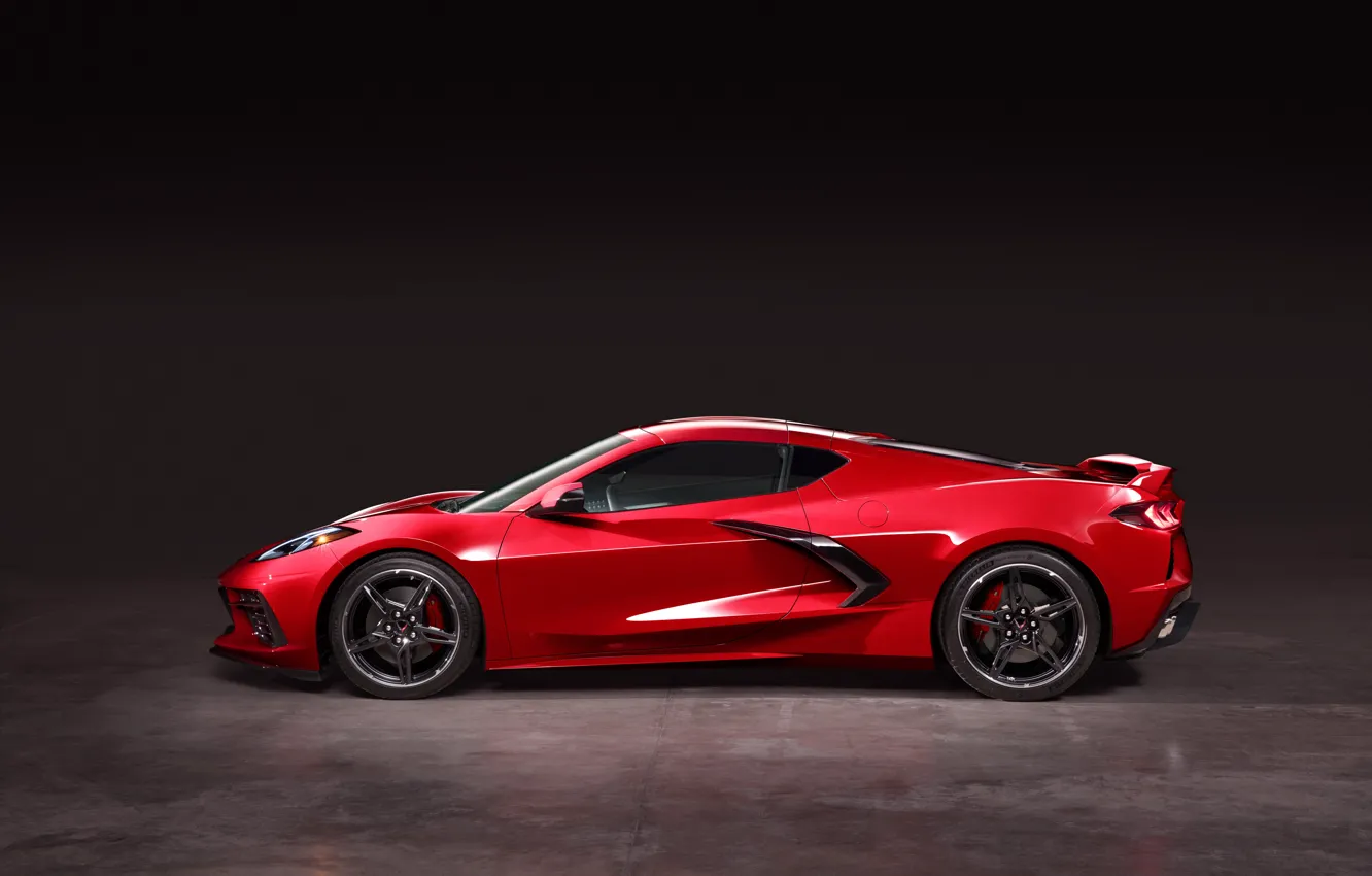 Фото обои Corvette, Chevrolet, Профиль, Stingray, Спорткар, 2020, Chevrolet Corvette ( C8 ) Stingray