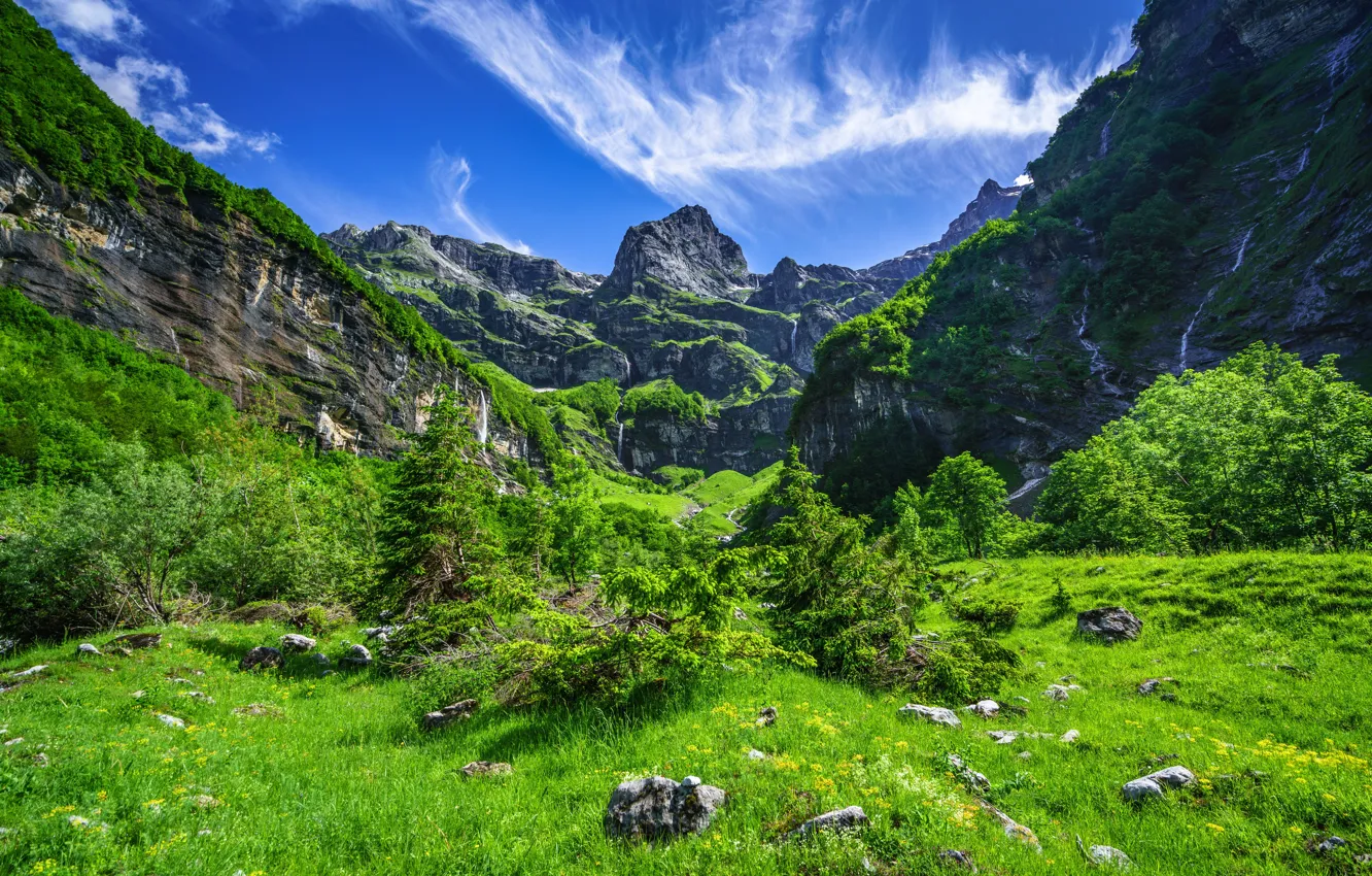 Фото обои горы, камни, скалы, Франция, Альпы, Haute-Savoie