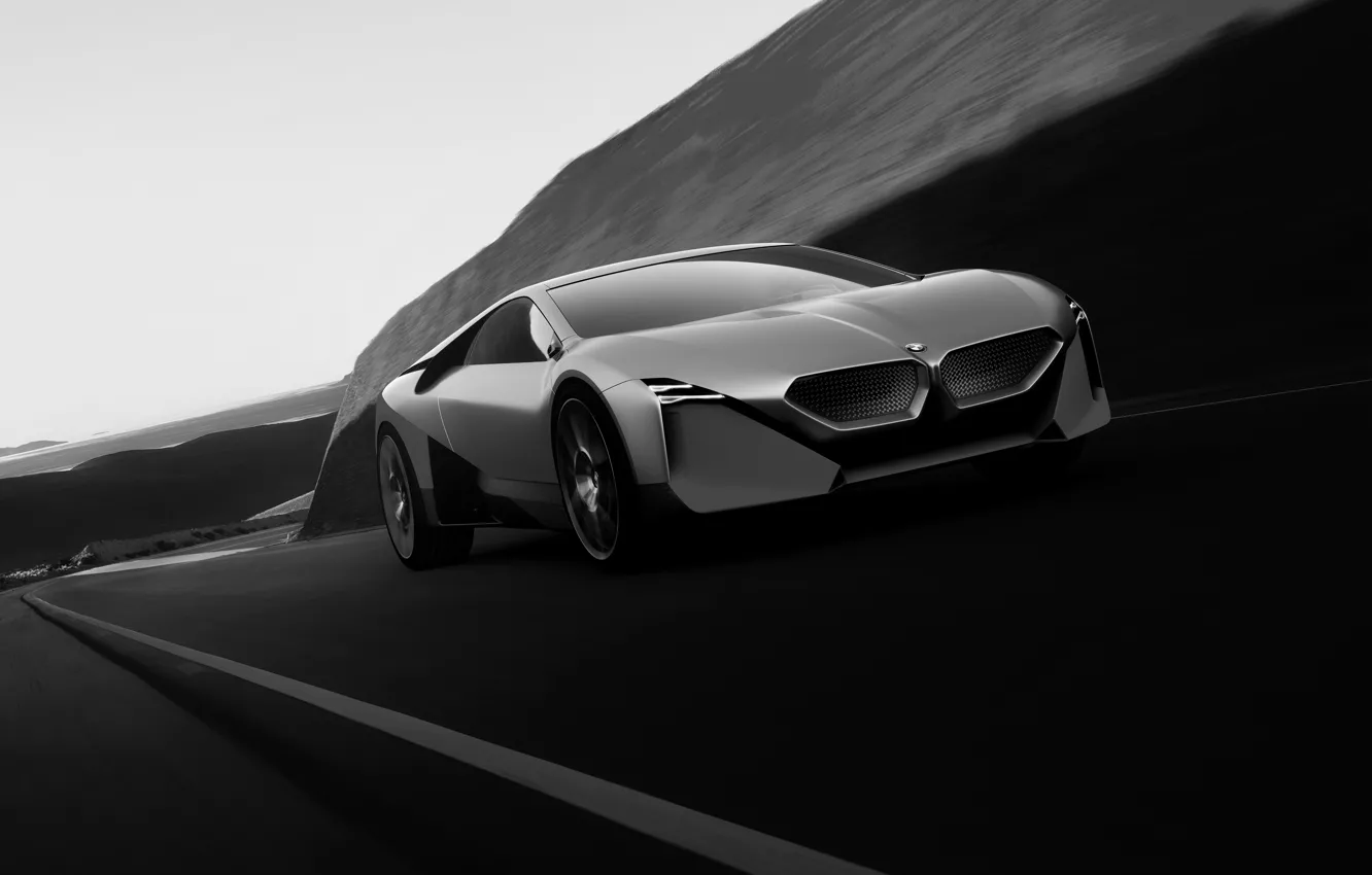 Фото обои движение, купе, BMW, 2019, Vision M NEXT Concept