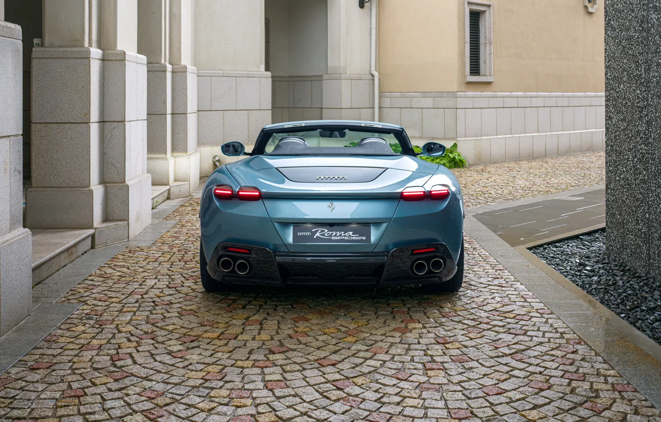 Фото обои Ferrari, Roma, rear view, Ferrari Roma Spider