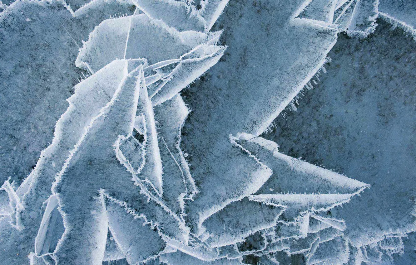 Фото обои лед, макро, Канада, Альберта, кристаллы, озеро Эйбрахам, Клируотер Каунти