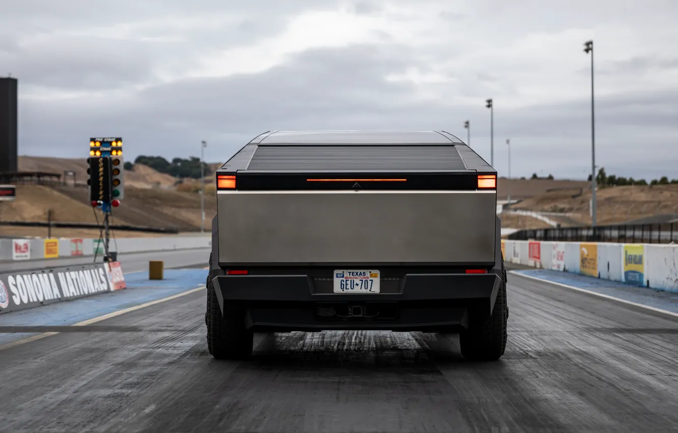 Фото обои rear, Tesla, 2023, Tesla Cybertruck, Cybertruck