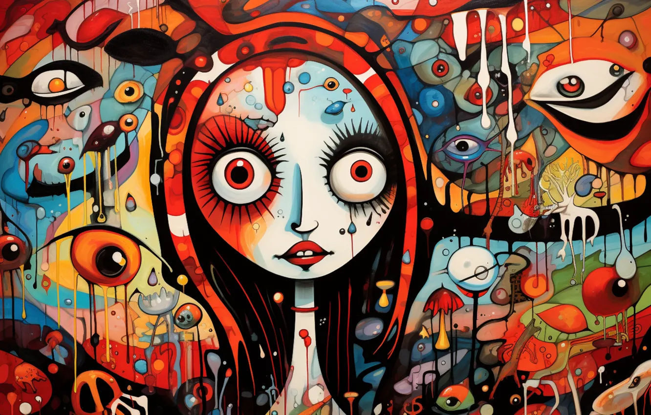 Фото обои фон, цвет, форма, AI art