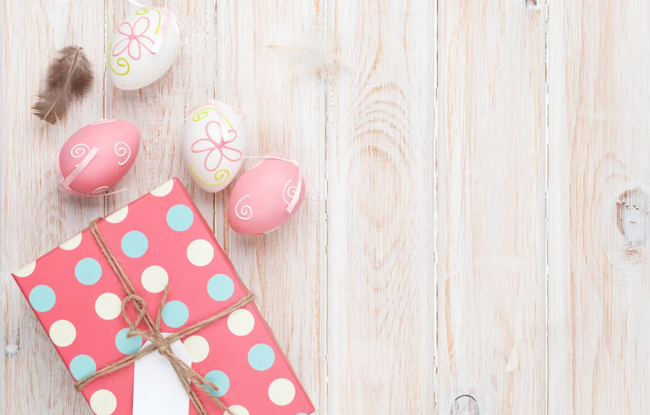 Фото обои Пасха, wood, spring, Easter, eggs, decoration, Happy, яйца крашеные