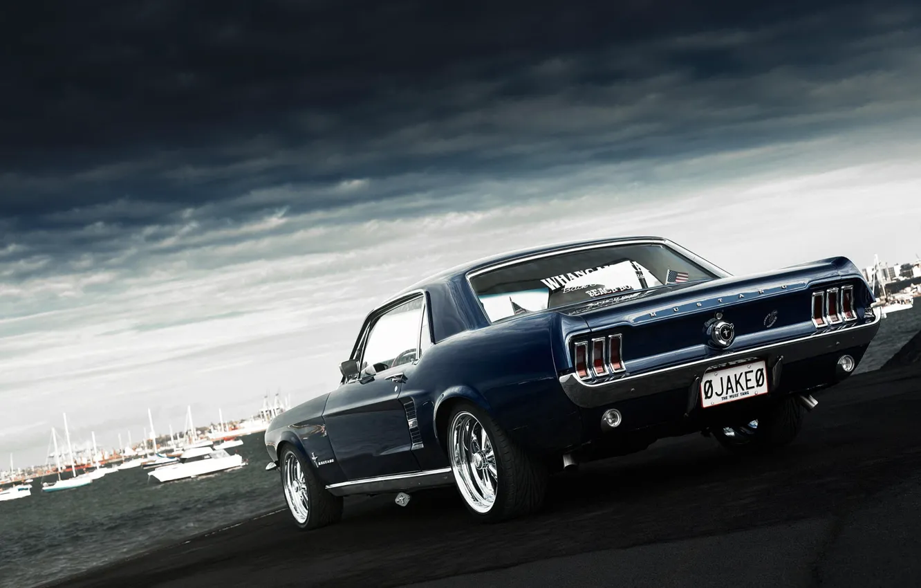 Фото обои Mustang, Ford, мустанг, мускул кар, форд, muscle car, 1967, rear