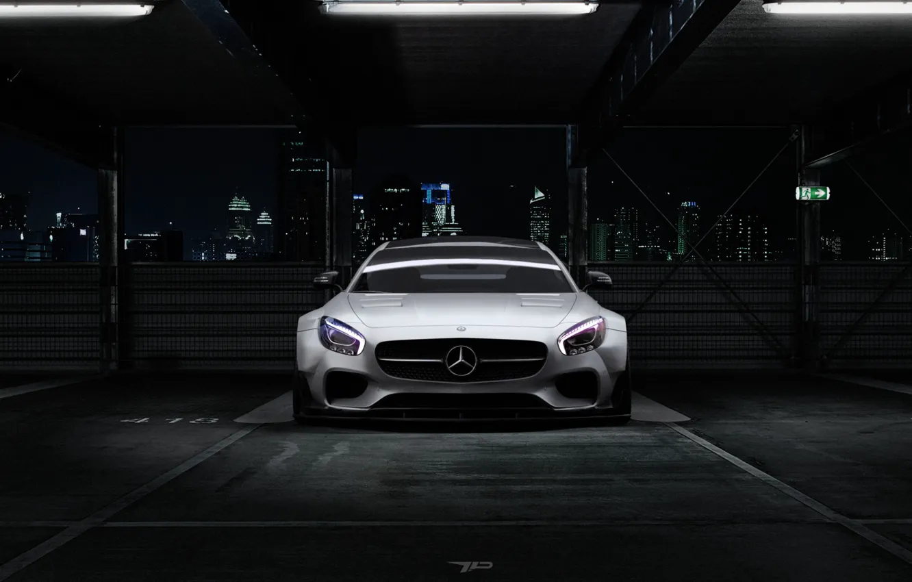 Фото обои Mercedes-Benz, Авто, Ночь, Машина, Серый, Mercedes, AMG, Prior Design
