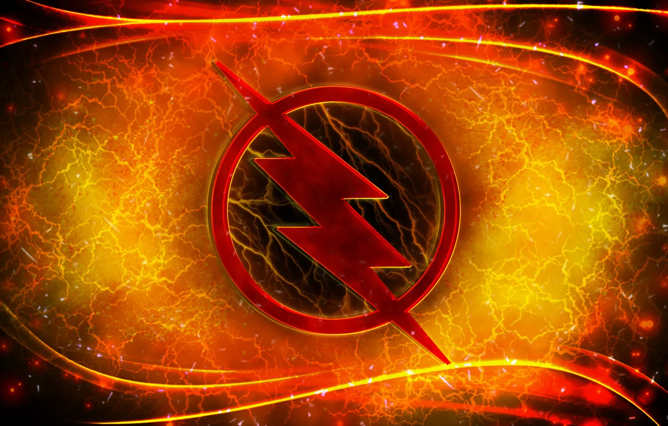 Фото обои logo, lightning, comics, Reverse Flash