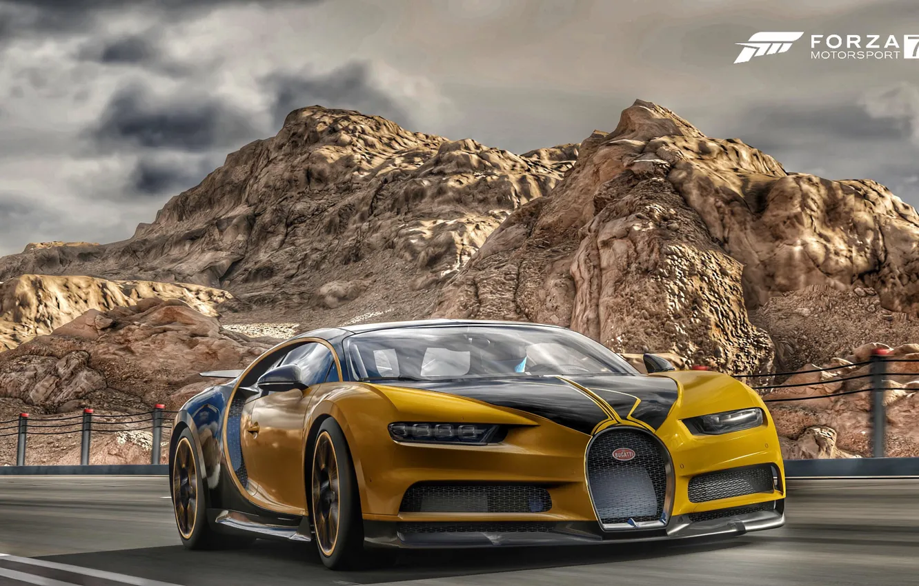 Фото обои Bugatti, Microsoft, game, Chiron, Forza Motorsport 7