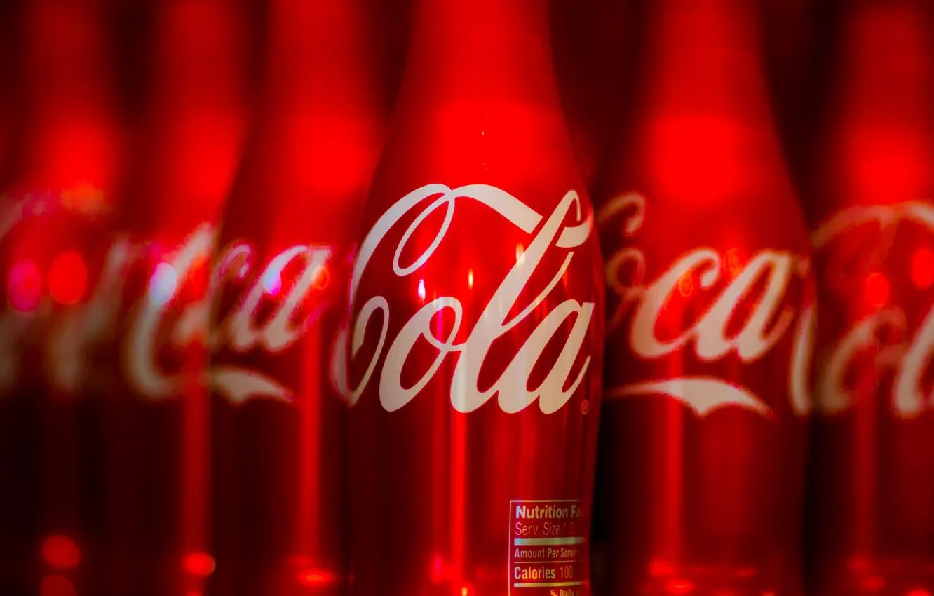Фото обои фон, бутылки, Coca-Cola, Кока-кола, газированный напиток