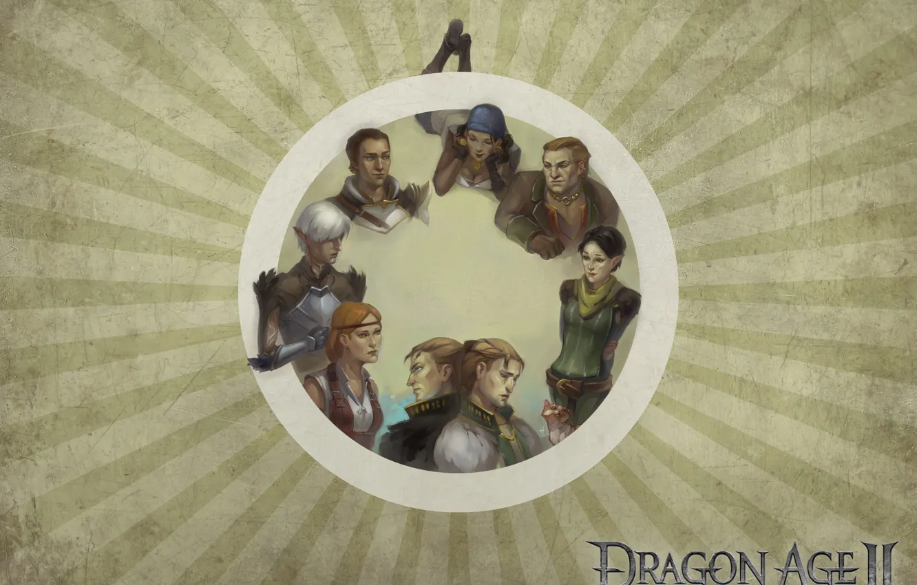 Фото обои Dragon Age 2, bioware, elf, Fenris, Sebastian Vael, Aveline Vallen, Merrill, Isabela