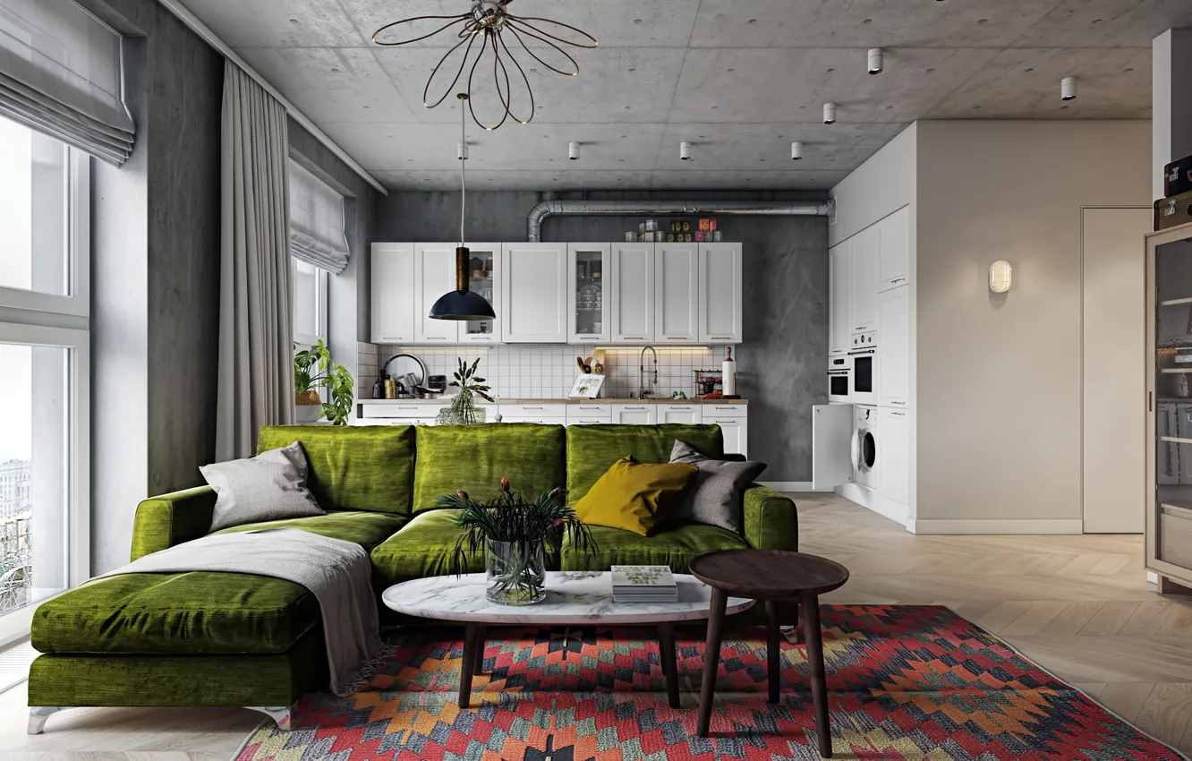 Фото обои дизайн, стиль, интерьер, кухня, гостиная, Ikea