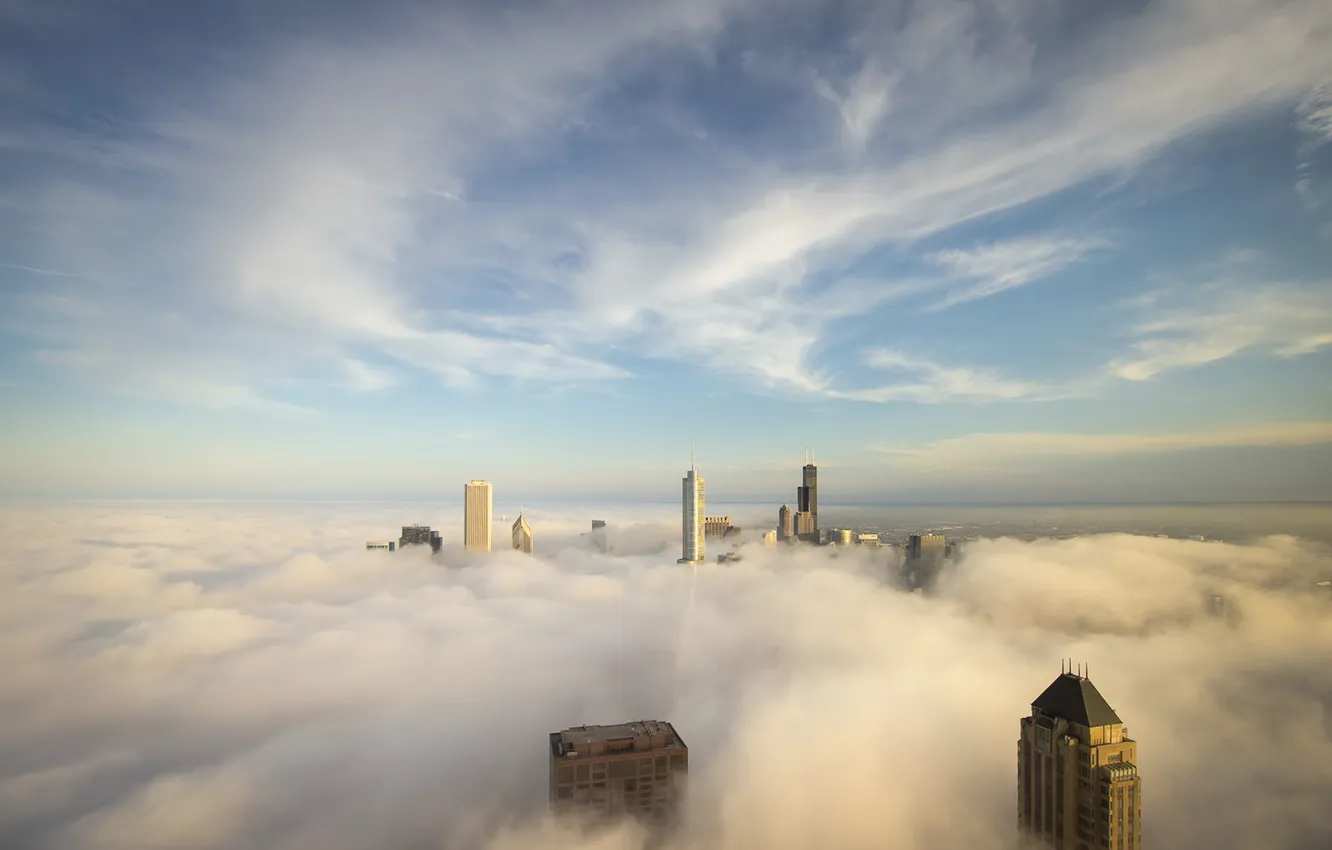 Фото обои город, Chicago, Cloud City