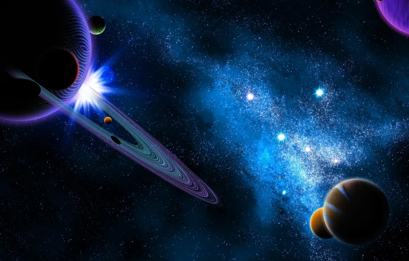 Фото обои space, Colorful, art