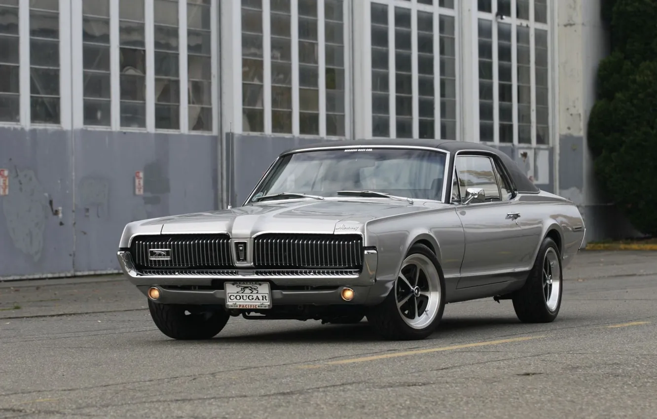 Фото обои Cougar, 1967, Silver, Mercury, Muscle classic