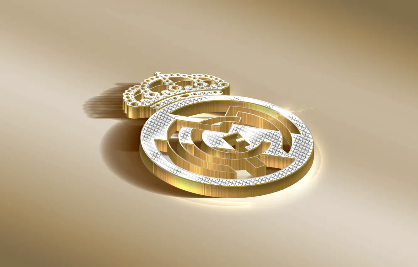 Фото обои Logo, Golden, Football, Real Madrid, Soccer, Real, Madrid, RMA