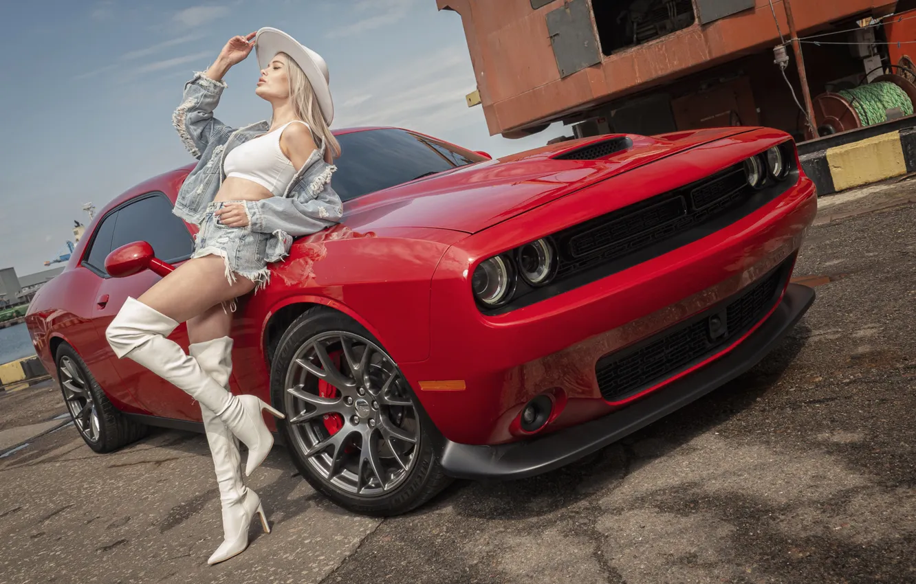 Фото обои девушка, милая, модель, Шорты, блондинка, Обои, Шляпа, Dodge