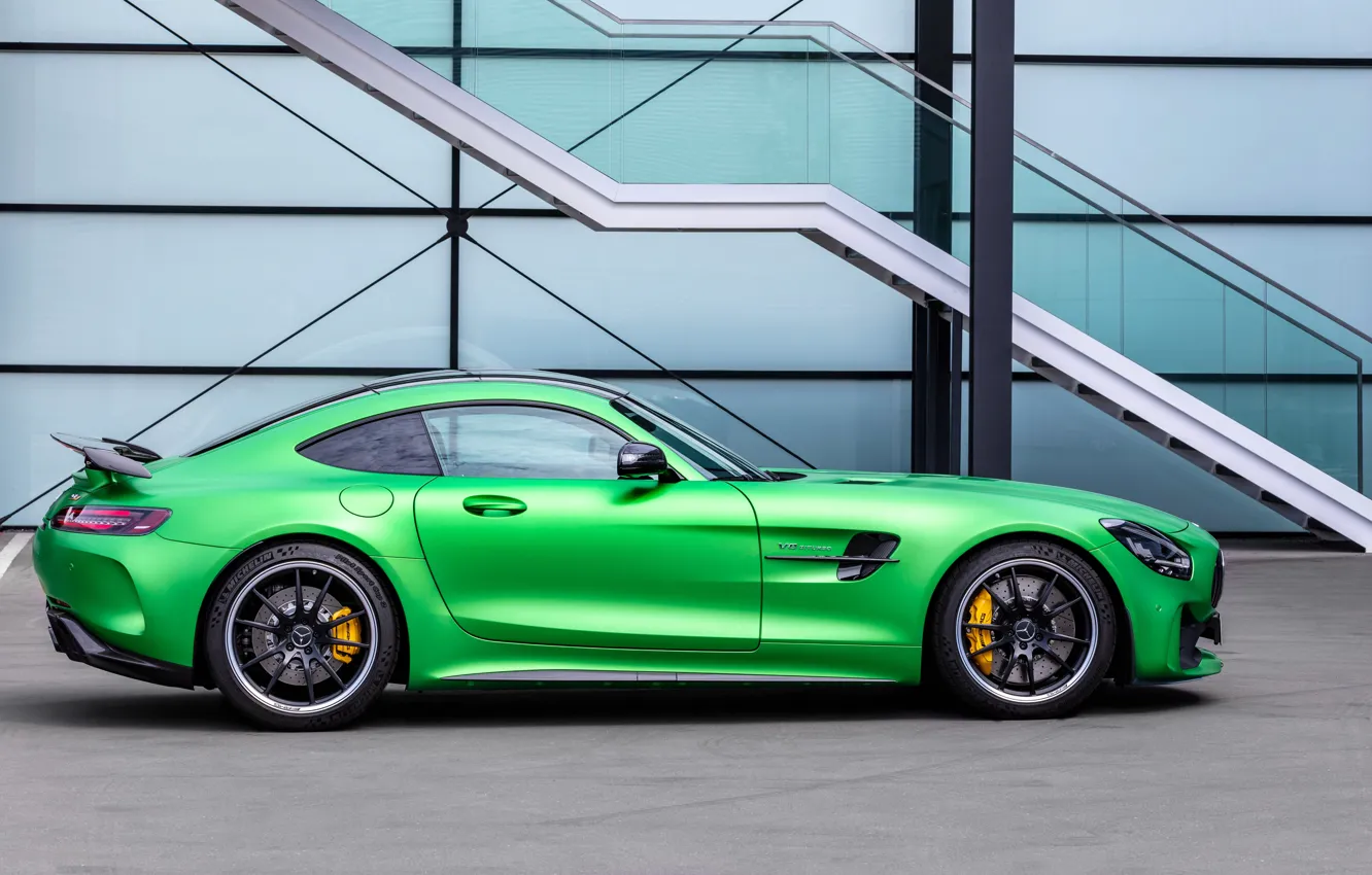 Фото обои Mercedes-Benz, вид сбоку, AMG, GT R, 2019