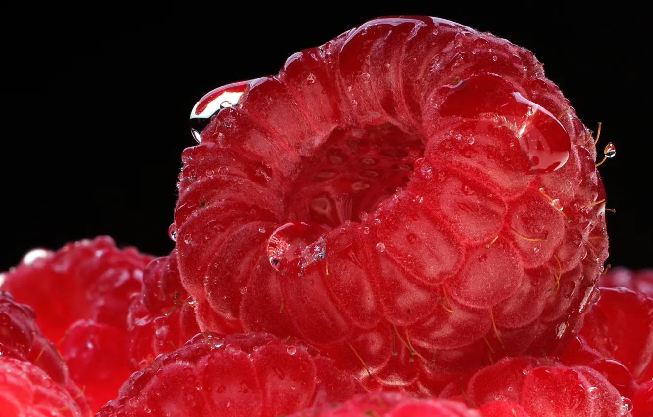 Фото обои фон, Raspberry, ягода-малина