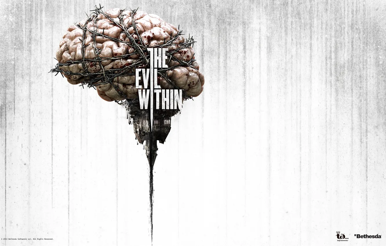 Фото обои мозг, колючая проволока, Bethesda, Синдзи Миками, barbwire, Tango Gameworks, Shinji Mikami, The Evil Within