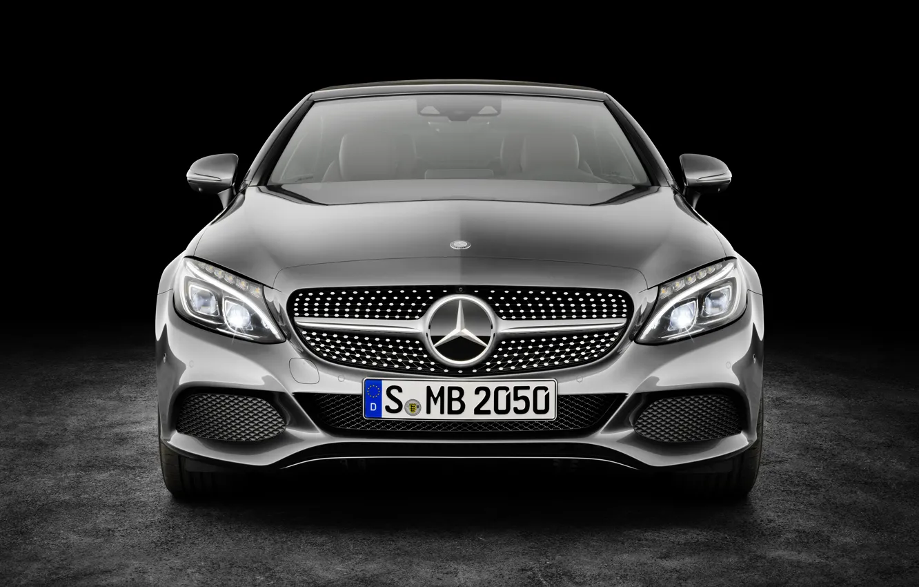 Фото обои Mercedes-Benz, кабриолет, черный фон, мерседес, AMG, амг, Cabriolet, C-Class