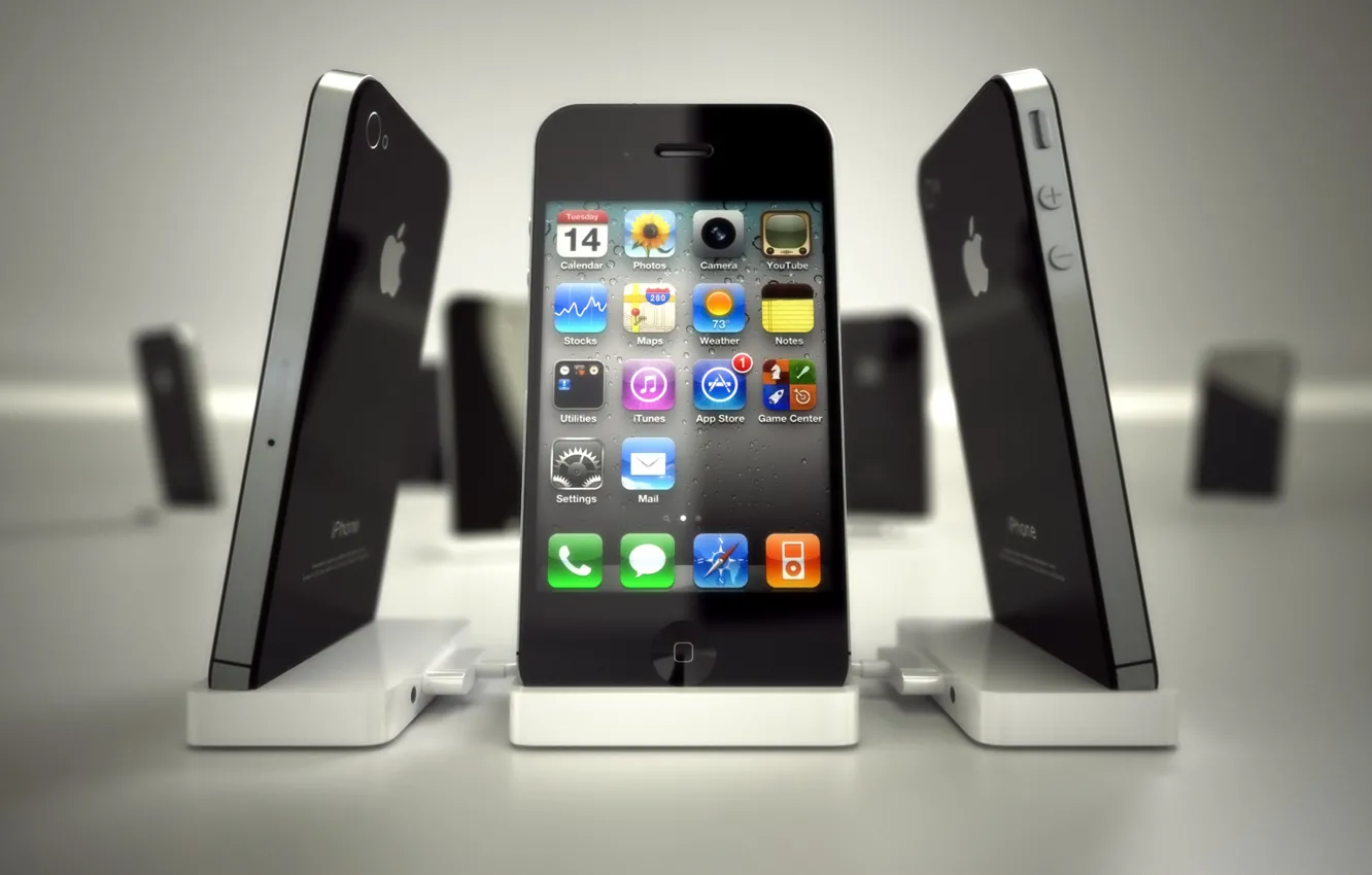 Фото обои apple, телефон, иконки, айфон, эппл, мобильник, iphone4, айфон 4