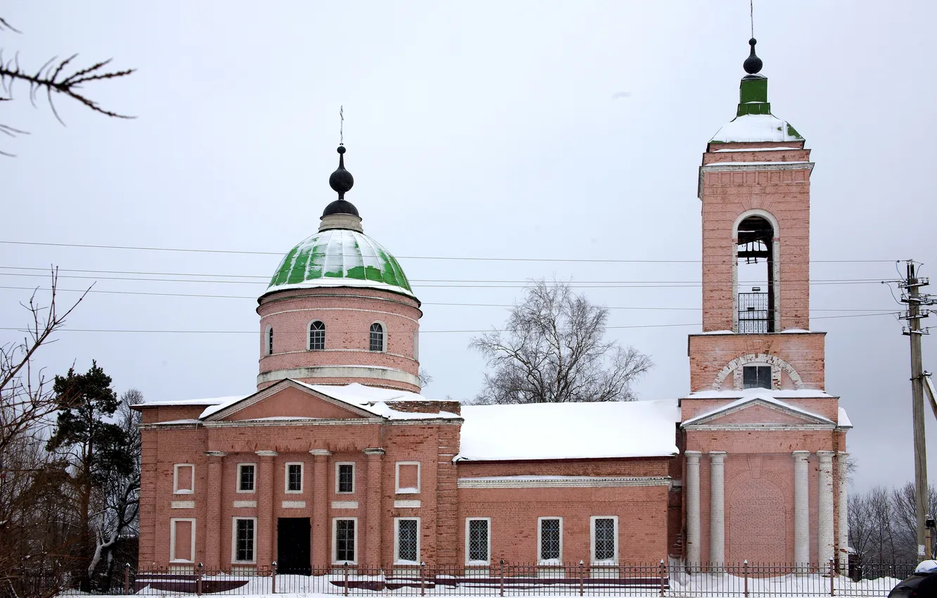 Фото обои церковь, Московская область, Рождества Пресвятой Богородицы, село Махра, Сергиево-Посадский район