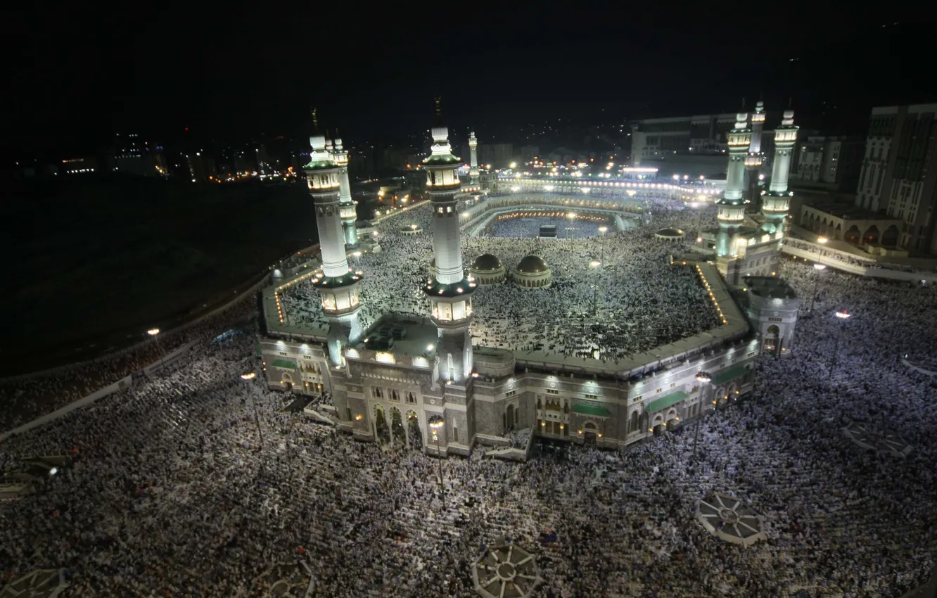 Фото обои Saudi Arabia, Саудовская Аравия, The Sacred Mosque, Al-Masjid Al-Haram, Umrah, хадж, Мекка, умра