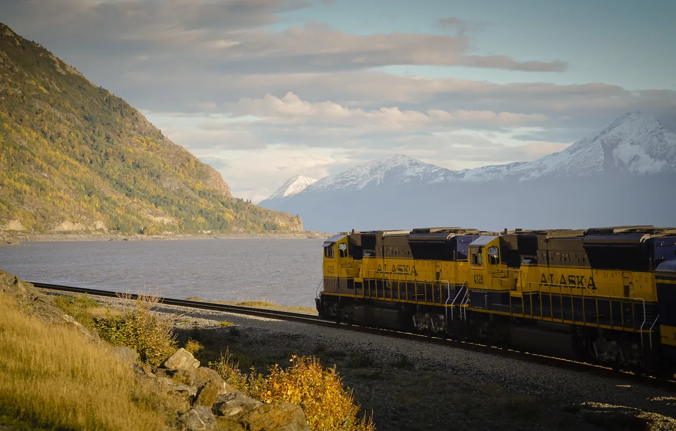Фото обои природа, рельсы, поезд, железная дорога, локомотив