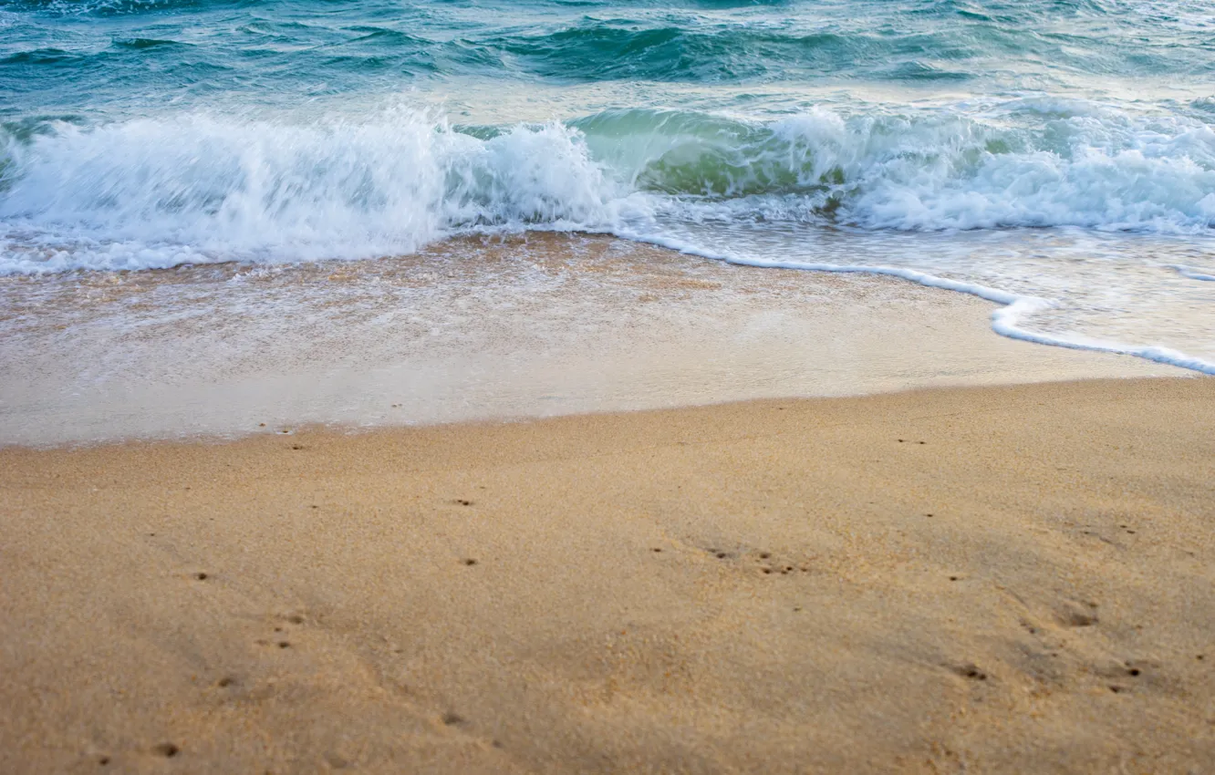 Фото обои песок, море, волны, пляж, лето, summer, beach, sea