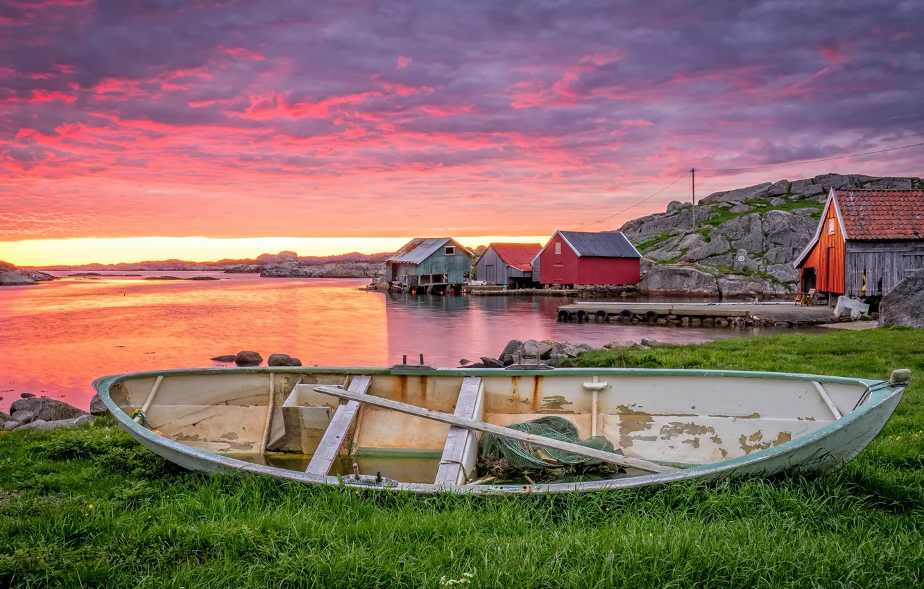 Фото обои лодка, Норвегия, Norway, Rogaland