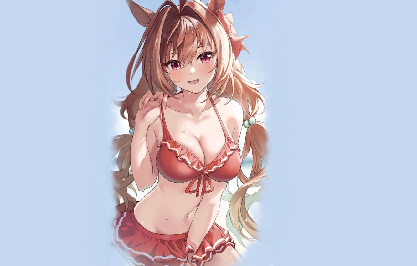 Фото обои girl, sexy, anime, pretty, horse, bikini, Uma, Uma musume
