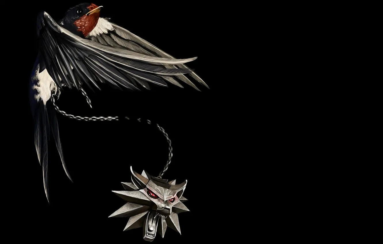 Фото обои wallpaper, wolf, witcher, swallow