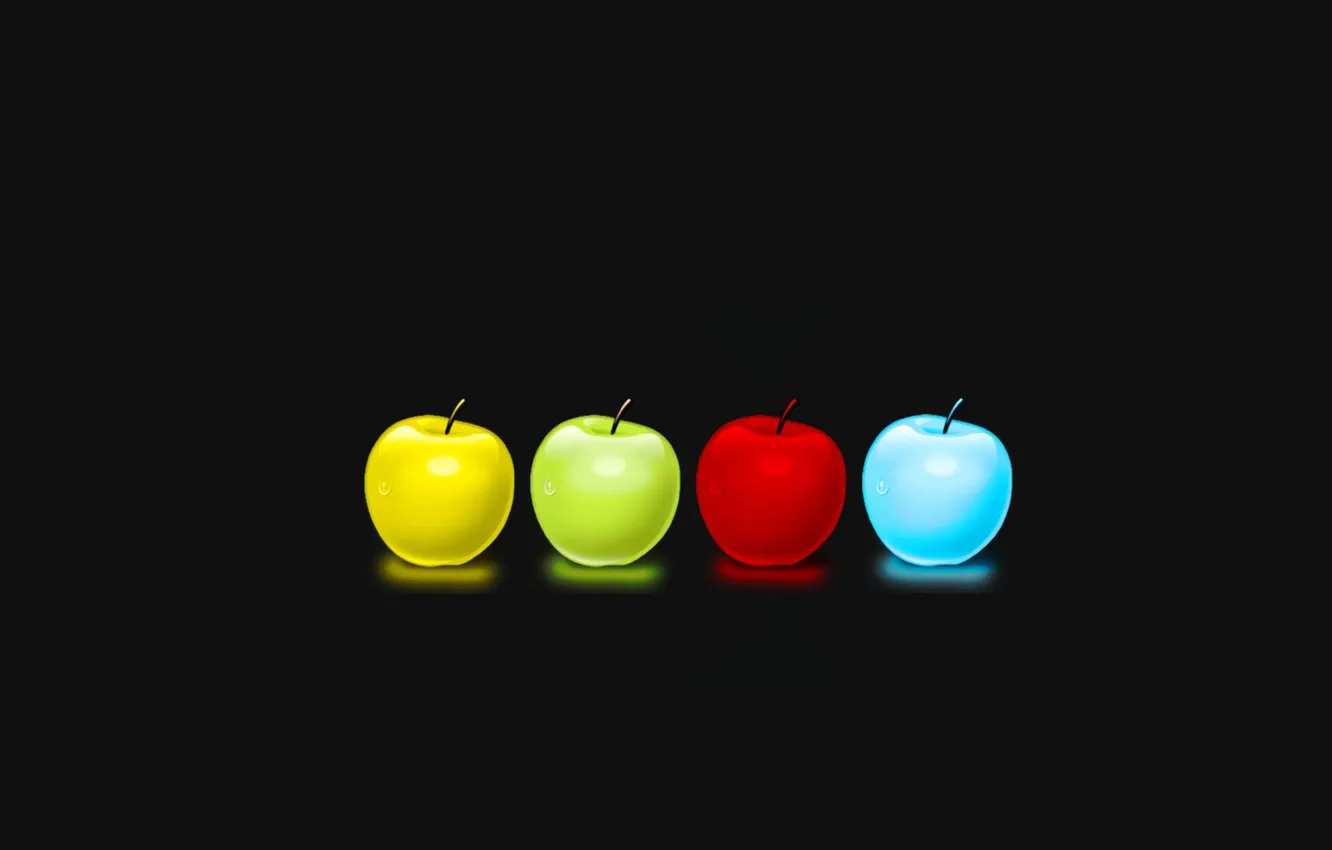 Фото обои блеск, цвет, капля, яблоко