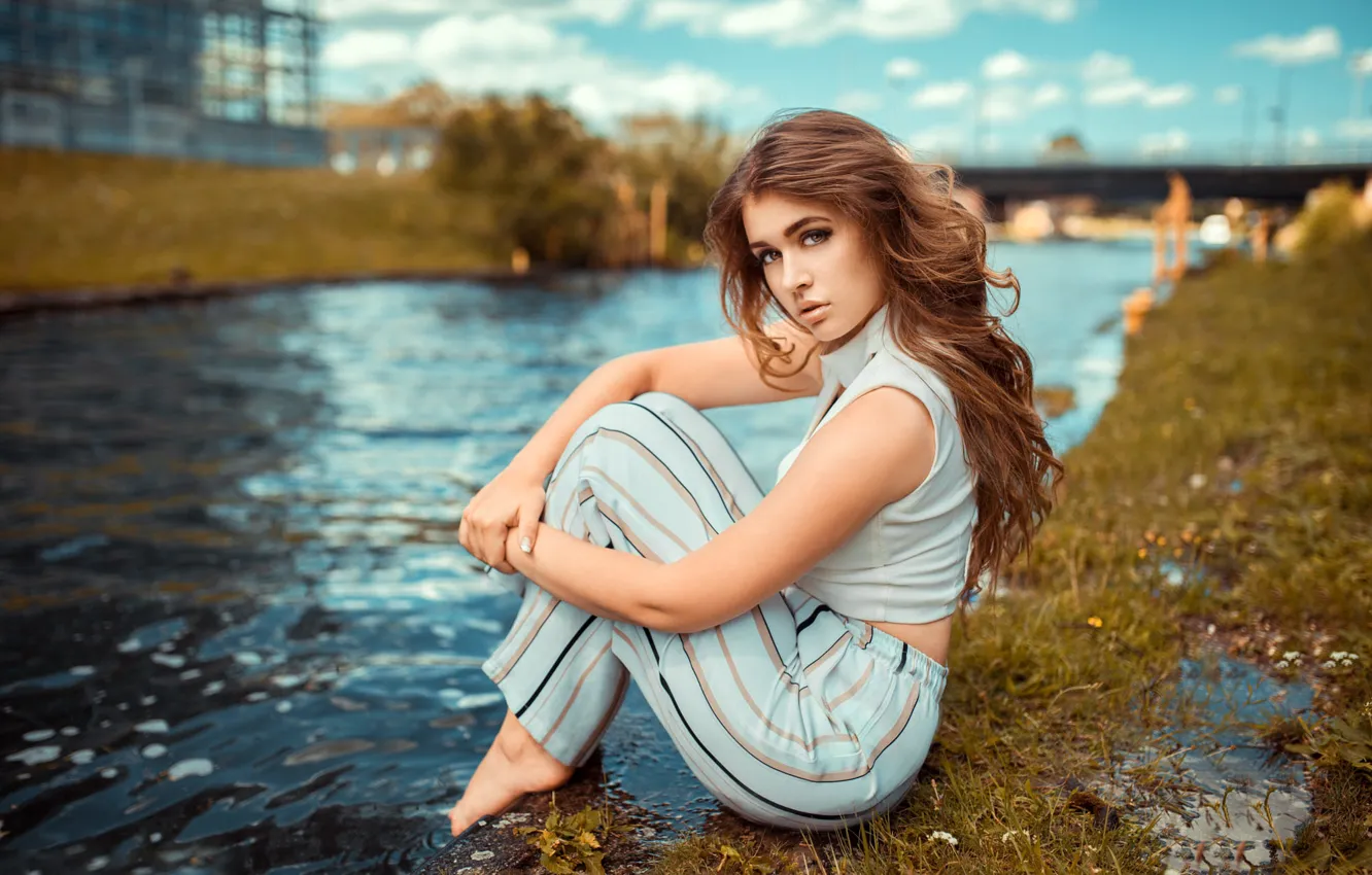 Фото обои ножки, губки, Melissa, кареглазая, Lods Franck