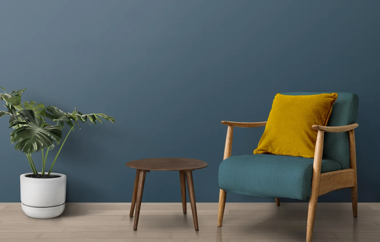 Фото обои цветок, дизайн, интерьер, стул, подушка, design, modern, living room