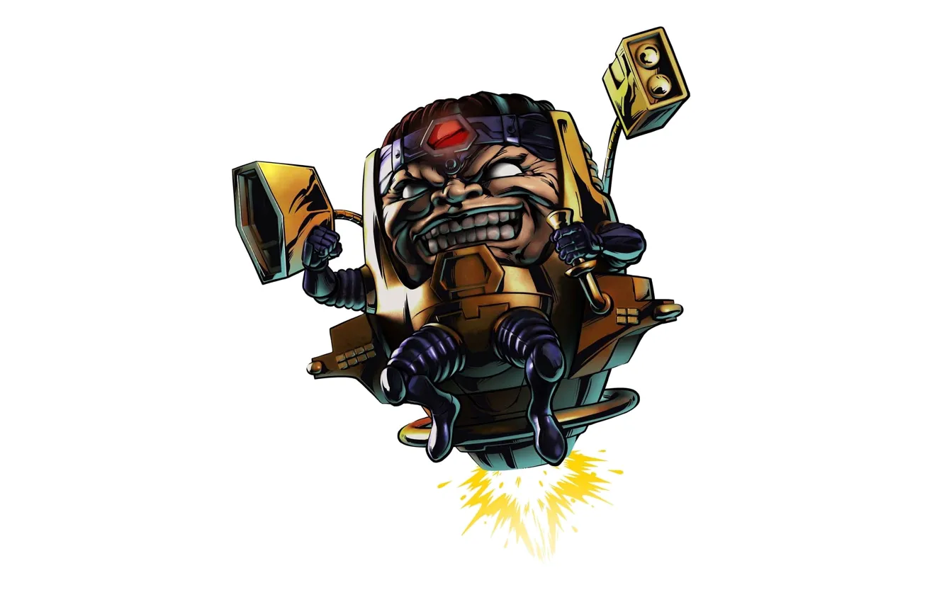 Фото обои злодей, белый фон, Marvel, комикс, Comics, Модок, Modok